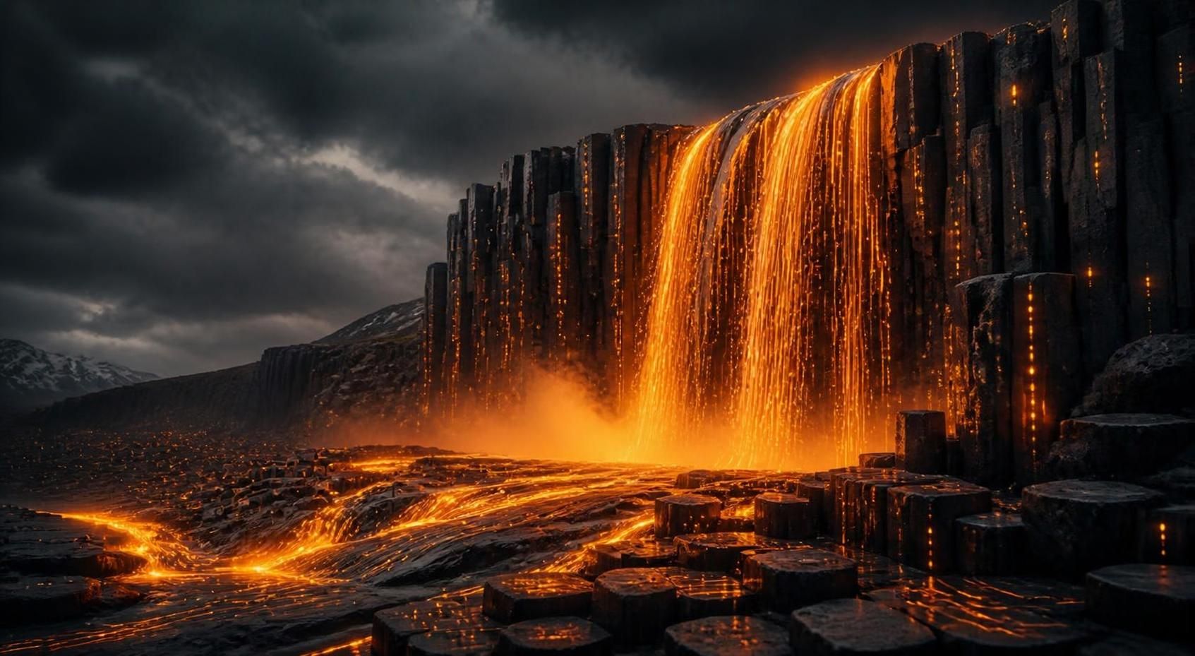 Iceland at night: aurora over a dark landscape