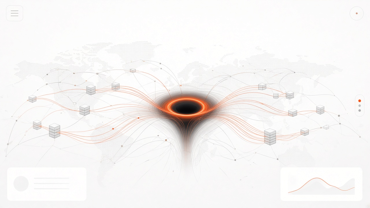 NulNet Tor relay abstract: layered light rings around a node